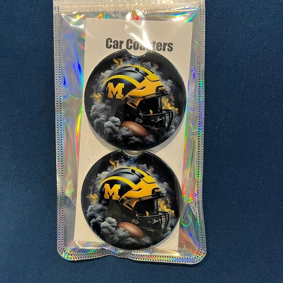 Go Blue M helmet car coaster - Picture 1 of 1